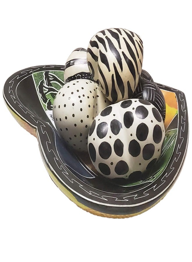 Stoneage Arts Love You My Friend Precious Hearts Hand Carved and Designs Etched by African Artisan. Valentine Mothers Day Bowl Vase Filler Set of 5 (Small, Black & White) - Image 3
